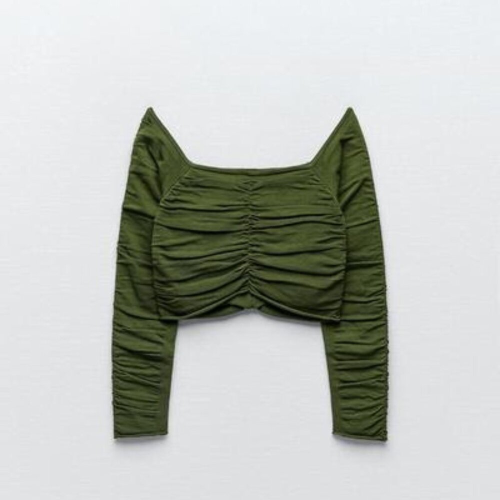 Zara Off Shoulder Draped Knit Top